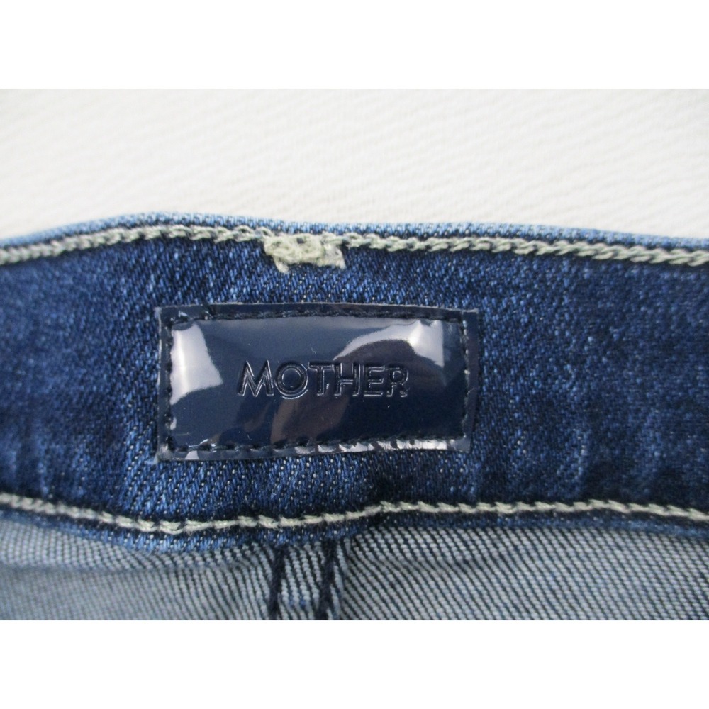 Mother High Waisted Rider Skimp Jeans in Catch Me If You Can Dark Blue Wash 26 - Picture 5 of 15